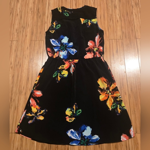 Mossismo Floral Sleeveless Dress - Black with Multicolor Accents - Picture 9 of 11